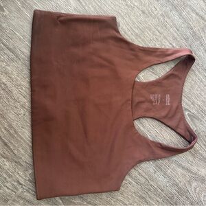 girlfriend collective Brown Racerback Crop Bodysuit